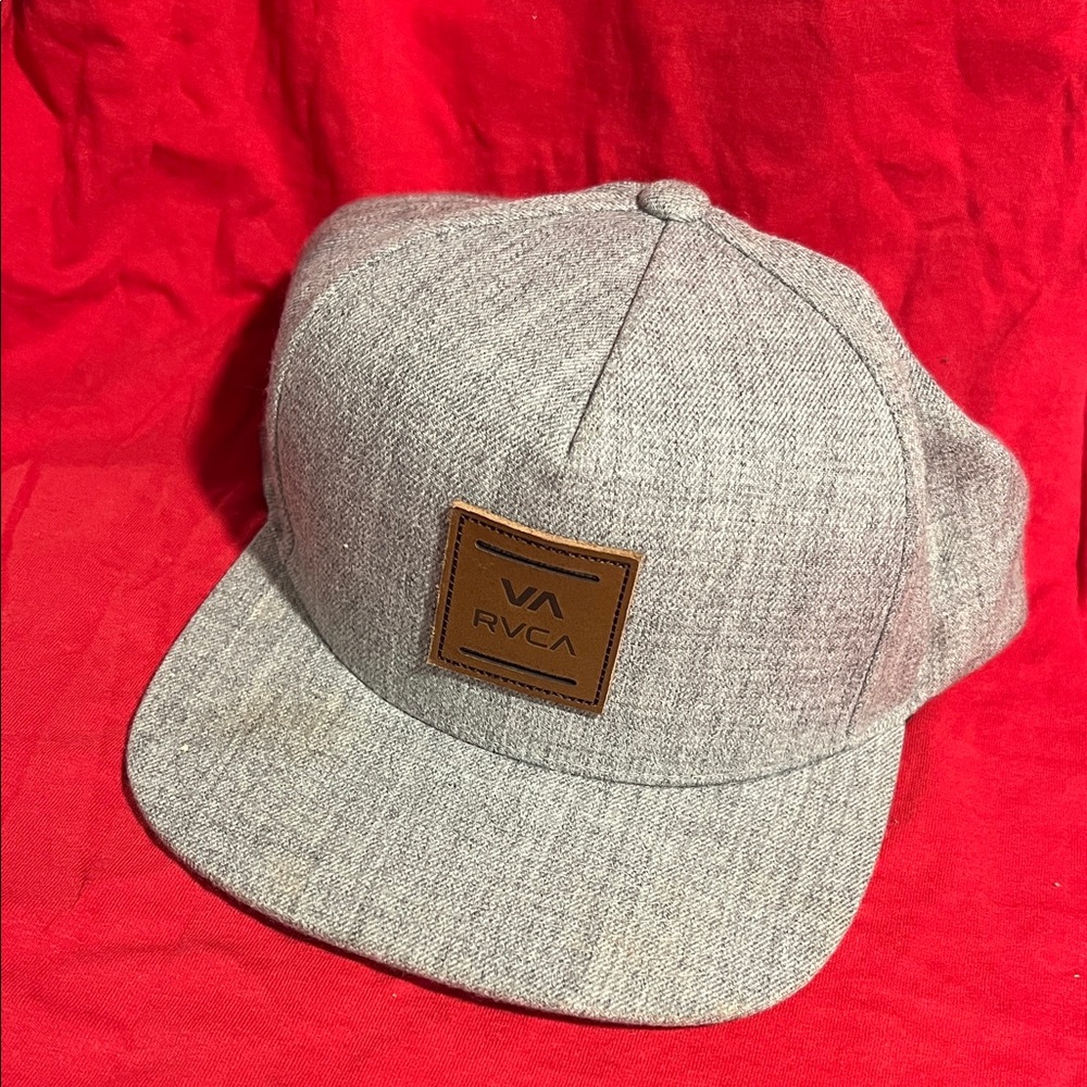 RVCA Heather Gray Cap with Brown Patch